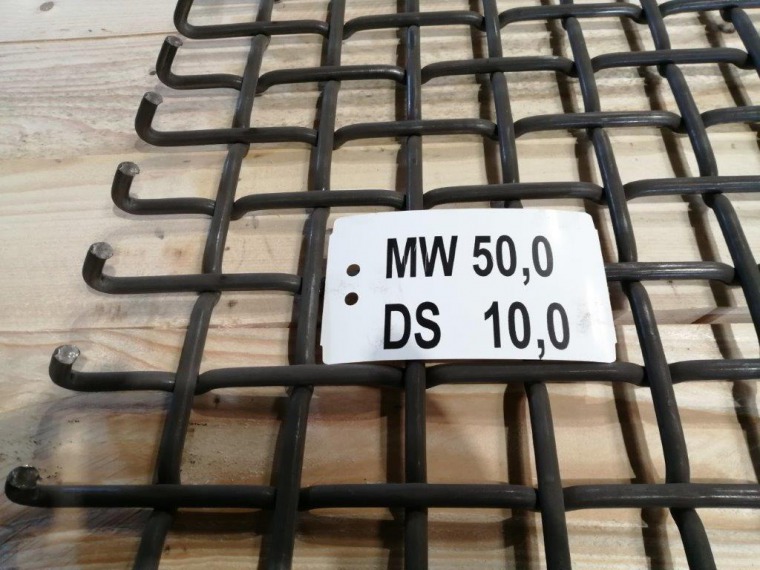 Maschenweite 50,0 mm Draht 10,0 mm Quadratmasche Federstahldraht passend für McCloskey Siebmaschine S130 uns bekanntes Maß Spa 1495 x FL 1220 mm